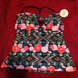 Tribal Print Tankini Bathing Suit Top